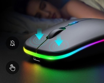 БЕСПРОВОДНАЯ МЫШЬ ОПТИЧЕСКАЯ МЫШЬ ТОНКАЯ СВЕТОДИОДНАЯ ТИХАЯ БЕСКЛИКАЛЬНАЯ 1600 точек на дюйм