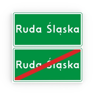 Lego Custom Kafelek Tile 2x4 Nadruk Znak Początek Koniec Miasto Ruda Śląska
