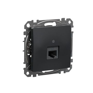 Sedna Design Gniazdo komp RJ45 czarne antracyt