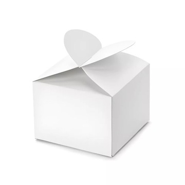 Pudełka papierowe białe Serce Pamiątki Podziękowania dla Gości 10szt