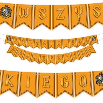 GIRLANDA HARR.Y POTT.ER Hufflepuff domy Hogwart MAGIA - WISZĄCA OZDOBA