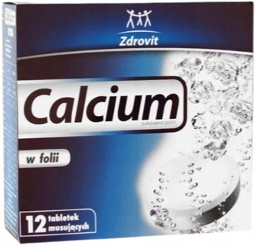 ZDROVIT Calcium (wapno/ wapń) w folii 12 tabl. mus