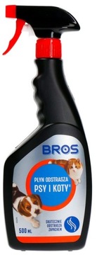 ŚRODEK PŁYN SPRAY ODSTRASZACZ PSÓW I KOTÓW BROS 500ML DŁUGI CZAS DZIAŁANIA