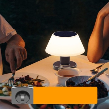 SOLARNA LAMPA STOŁOWA NA ZEWNĄTRZ, LAMPA OGRODOWA NA PATIO, BATERIA SOLARNA