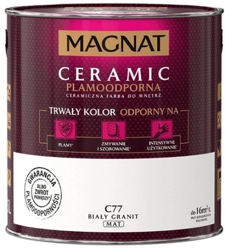FARBA DO ŚCIAN MAGNAT CERAMIC 2,5L BIAŁY GRANIT