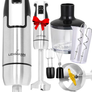 MOCNY BLENDER RĘCZNY WIELOFUNKCYJNY MIKSER 1200W OSTRZEJSZE ZŁOTE OSTRZA