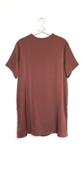 519. H&M satynowa brązowa sukienka krótki rękaw r 42/44