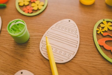 Деревянный кулон ПАСХА, Пасхальное яйцо, полное ЯЙЦО