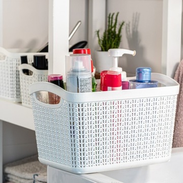 KOSZYK ORGANIZER POJEMNIK 6,6L PUDEŁKO DO PRZECHOWYWANIA BIAŁY ZESTAW 2 szt