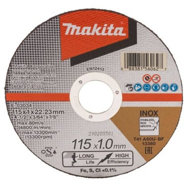 TARCZA TNĄCA DO METALU 115mm E-03034 MAKITA 1 szt