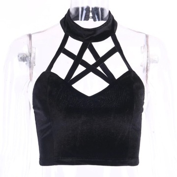 GOTH6 Sexowny Top, bralet pentagram - L