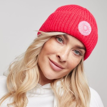 POLSKA RÓŻOWA CZAPKA ZIMOWA BEANIE NEONOWA CIEPŁA NA ZIMĘ RÓŻ NEON RÓŻOWY