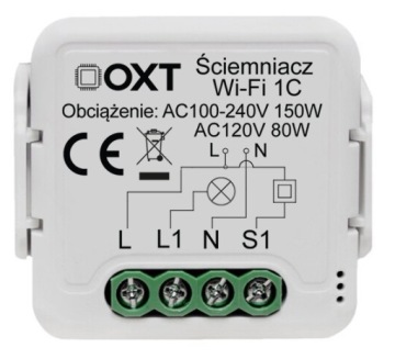 OXT Mini Ściemniacz 1 Obwód WiFi TUYA Smart Life