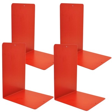 Zestaw 4 metalowych podpórek do książek, segregatorów, wys. 240 mm czerwone