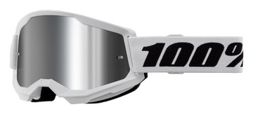 Gogle 100% Strata 2 White białe szybka lustro