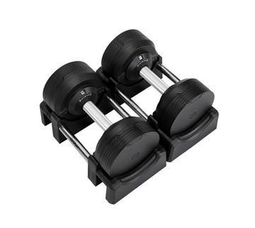 НАБОР 2 РЕГУЛИРУЕМЫХ гантелей, ЧЕРНЫЕ 41,5 КГ + ЧЕРНАЯ ПОДСТАВКА ДЛЯ гантелей 100 КГ