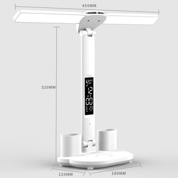 Школьная настольная лампа со светодиодными часами