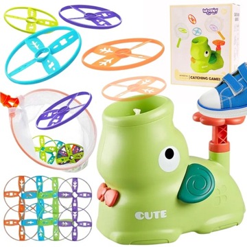 GRA ZRĘCZNOŚCIOWA ZŁAP FRISBEE WYRZUTNIA DYSKÓW WOOPIE