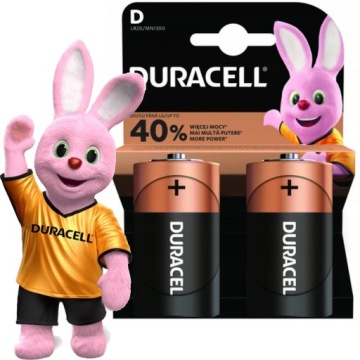 2x MOCNE BATERIE ALKALICZNE DURACELL LR20 D R20 +40% więcej mocy