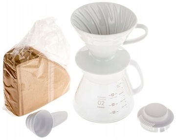 Hario zestaw V60-02 dripper ceramiczny + serwer