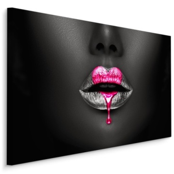 Obraz Canvas Różowe USTA Portret Abstrakcja 120x80