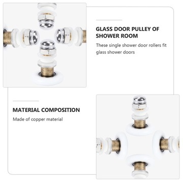 Подшипники колес Детали шкива для душа, 4 шт.