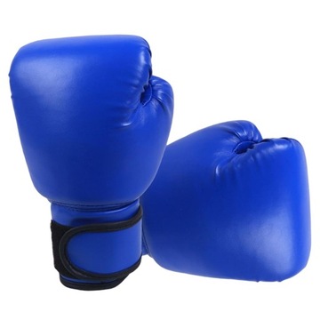 Rękawice bokserskie do kopania, ciężkie rękawice z jednym palcem Muay Thai, skóra PU, niebieskie dziecko