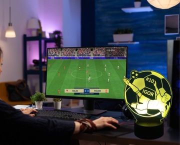 3D СВЕТОДИОДНЫЙ НОЧНИК ФУТБОЛИСТА С ИМЯ НОМЕРОМ ПОДАРОК ​​ДЛЯ ФУТБОЛЬНОГО ФАНАТЕЛЯ