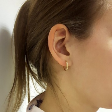 ZŁOTE KOLCZYKI KÓŁKA KOŁA OKRĄGŁE RYNNY ZŁOTO 585