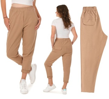 Spodnie dresowe bawełniane SUPER KRÓJ beż r.164 Produkt PL