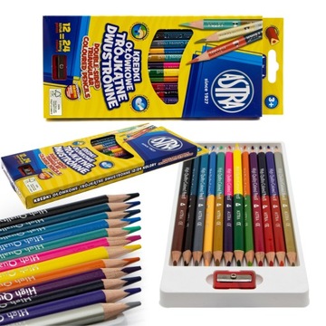 KREDKI DWUSTRONNE TRÓJKĄTNE 12=24KOL ASTRA VISION