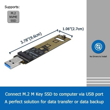 АДАПТЕР M.2 NVMe SSD на USB 3.1 3.0 M, ключ M, B+M