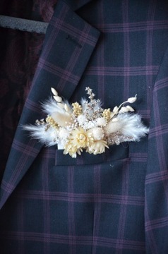 WIANEK Opaska na głowę suszone kwiaty Rustykalna 03 + poszetka