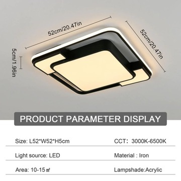 СВЕТОДИОДНАЯ ПОТОЛОЧНАЯ ЛАМПА С РЕГУЛИРУЕМОЙ РЕГУЛИРОВКОЙ, ОБЫЧНАЯ ПОДВЕСНАЯ ЛАМПА, ЧЕРНЫЙ, С ДИСТАНЦИОННЫМ УПРАВЛЕНИЕМ, СОВРЕМЕННЫЙ