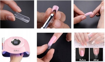 ВЕРХНИЕ МОЛДЫ ДВОЙНАЯ ПОЛИСИСТЕМА 120ШТ С ВЫПУСКНЫМИ НАСАДКАМИ АКРИЛОВЫЙ ГЕЛЬ МИНДАЛЬ №8