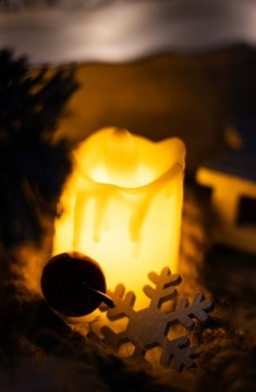 ŚWIECA Świeczka NA BATERIE z 6 cm Lampion WKŁAD Świeczka LED Wosk Płomień