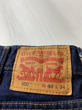 Levi's 550 STRAUSS LEVIS oryginalne granatowe Spodnie Jeansy W 40 L 35
