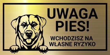 Tabliczka UWAGA PIES grawerowana różne RASY
