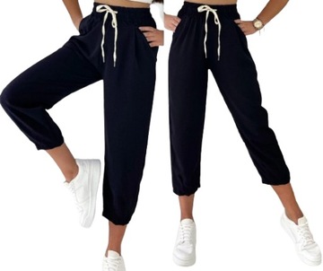 Damskie spodnie materiałowe 7/8 KOLORY L/XL