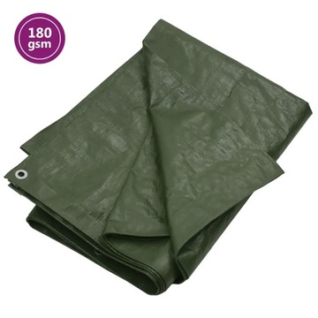 vidaXL Plandeka, 180 g/m², 3x6 m, zielona, HDPE