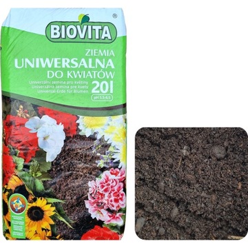Ziemia uniwersalna DO KWIATÓW podłoże Biovita 20L