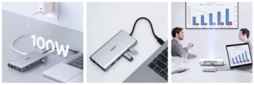 USB-C HUB 10in1 PD 100 Вт HDMI 4K VGA LAN USB3.1 5 Гбит/с