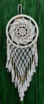 PIĘKNY ŁAPACZ SNÓW/RÓŻ/ BOHO /KORONKA/szydełko
