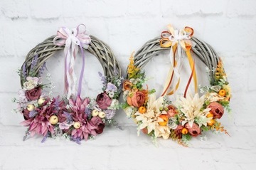 Осенний венок, украшение двери, украшение дома.