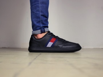 Tommy Hilfiger SKÓRA buty męskie ORYGINAŁ sneakersy CZARNE sportowe wygodne