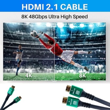 Кабель HDMI 2.1 СВЕРХВЫСОКОСКОРОСТНОЙ UHD 8K 4K 120 Гц 10 м