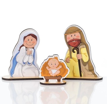 SZOPKA BOŻONARODZENIOWA SKŁADANA DREWNO 17 ELEMENT