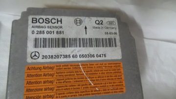 ДАТЧИК ПОДУШКИ БЕЗОПАСНОСТИ AIR BAG 2038207385 W203 0285001881