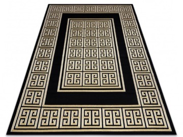 Dywan GLOSS 3D 80x200 czarno złoty GLAMOUR GRECKI