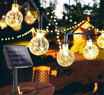 ГИРЛЕНД СОЛНЕЧНЫЕ САДОВЫЕ ЛАМПЫ 40 LED 5M ТЕПЛЫЕ